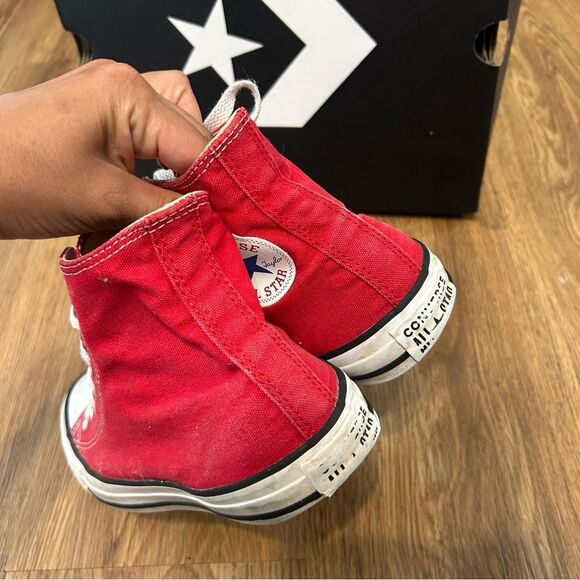 Converse all Star Chuck Taylor hi top red lace up shoes sneakers women’s 7 - Picture 4 of 8